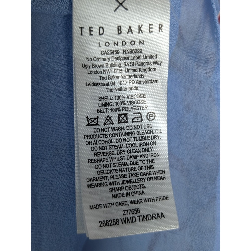 Ted Baker London Tindraa Blue Floral Poppy Ruffle Maxi Dress Size 2 US 6 - Picture 5 of 9